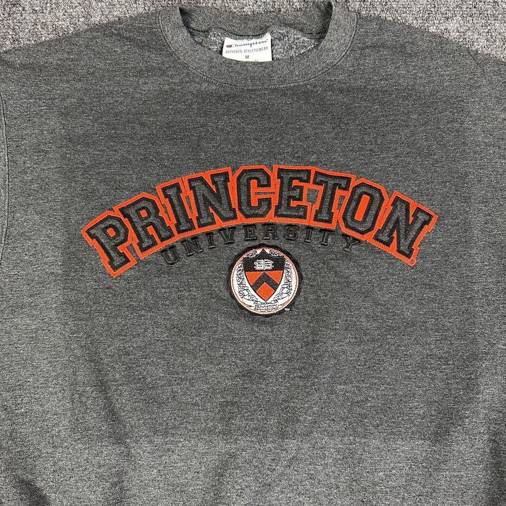Princeton University Champion Sweatshirt Mens Medium Gray Ivy League Embroidered - Picture 2 of 9
